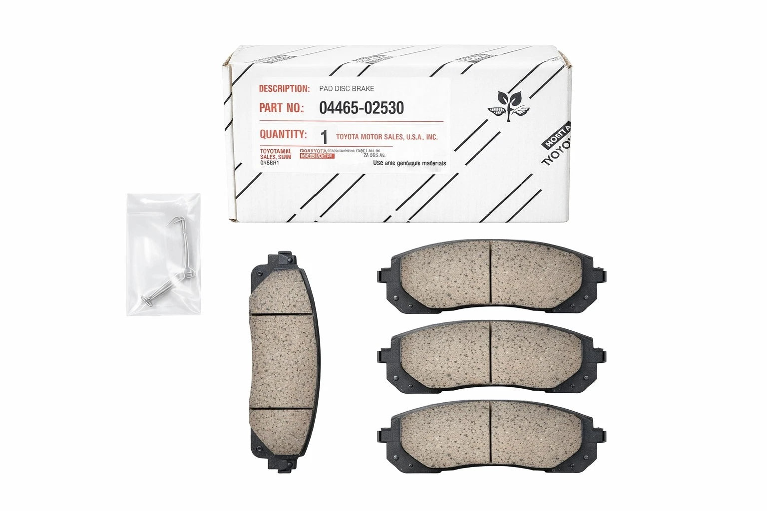 Set of 4 Front Disc Brake Pads for Toyota Lexus (0446502530)