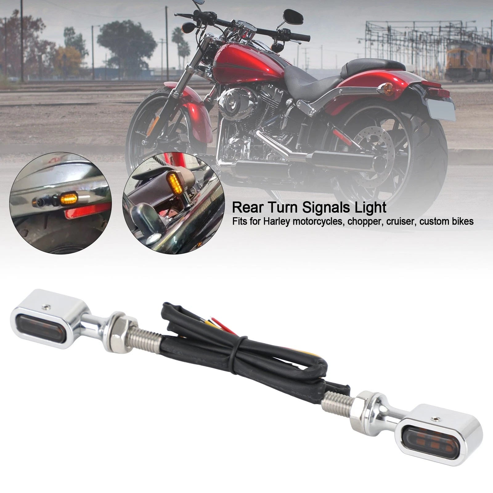 LED Rear Mini Turn Signal Indicator for Harley Sportster Touring Dyna