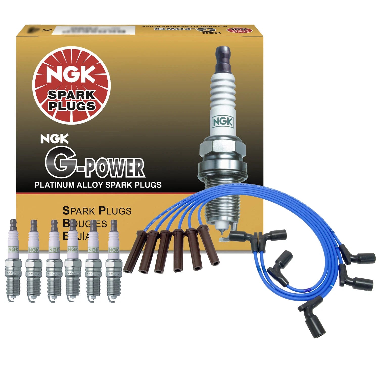 Set of 6 NGK G-Power Platinum Spark Plugs for Chevrolet GMC 4.3 V6