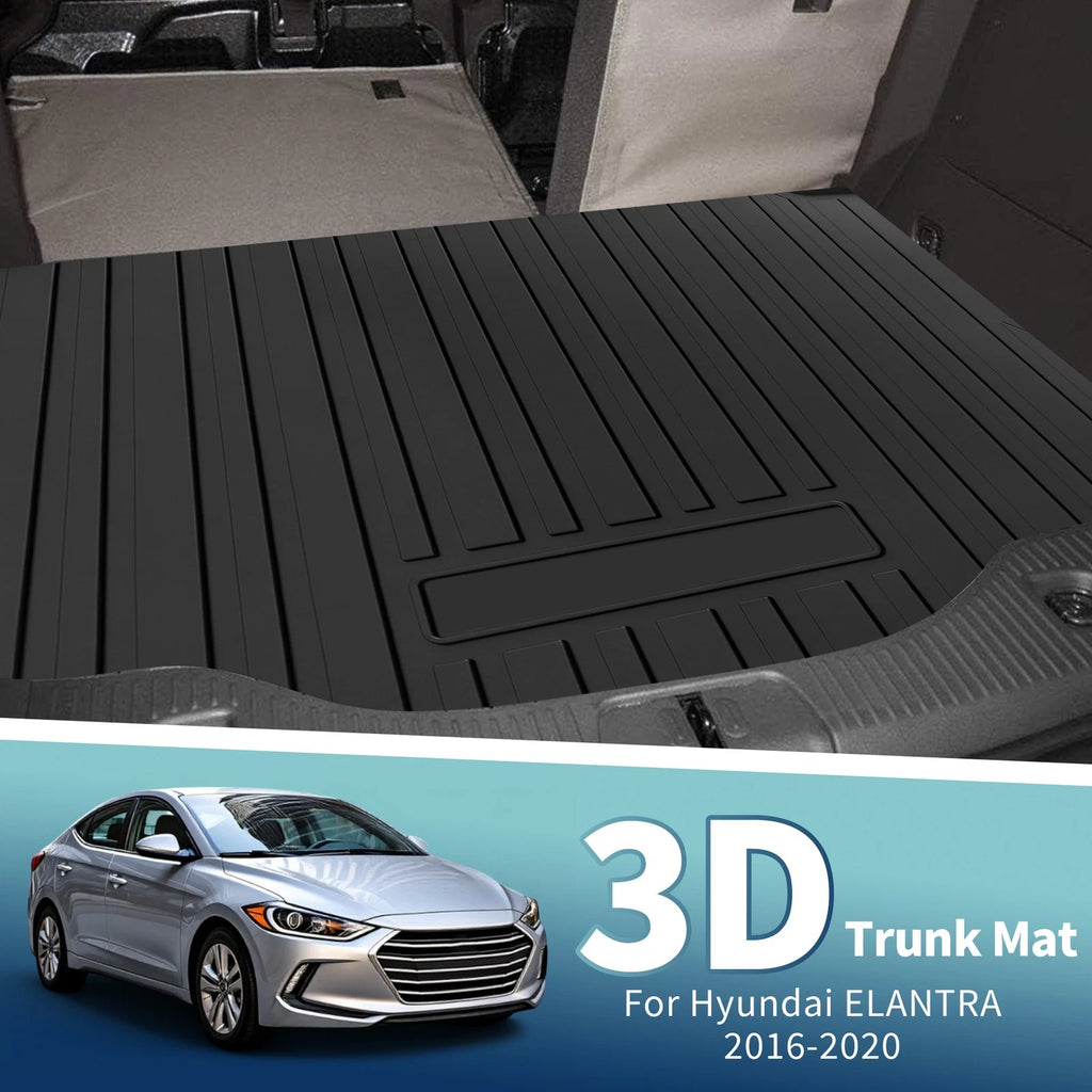 Flat Face Cargo Liner Rear Trunk Mat for Hyundai Elantra (2016–2020) TPE