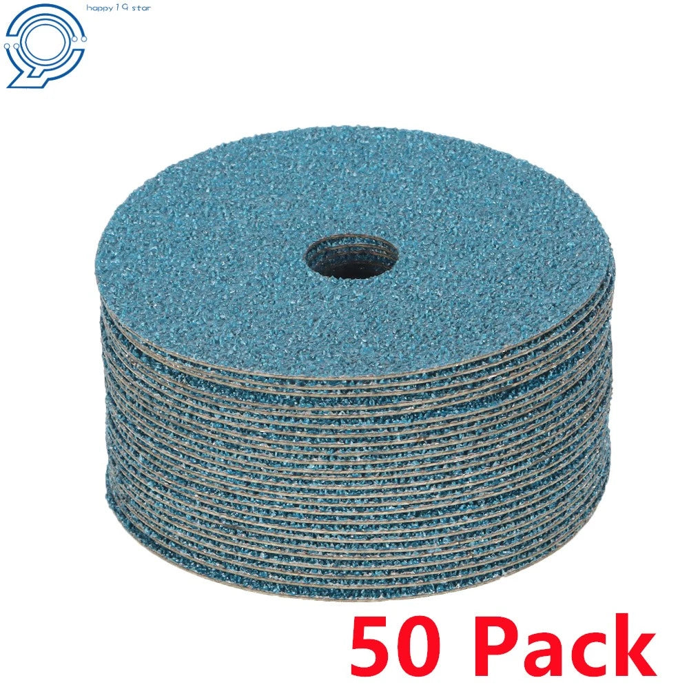 Set of 50 Zirconia Resin Fiber Grinding Discs 4.5" 36 Grit