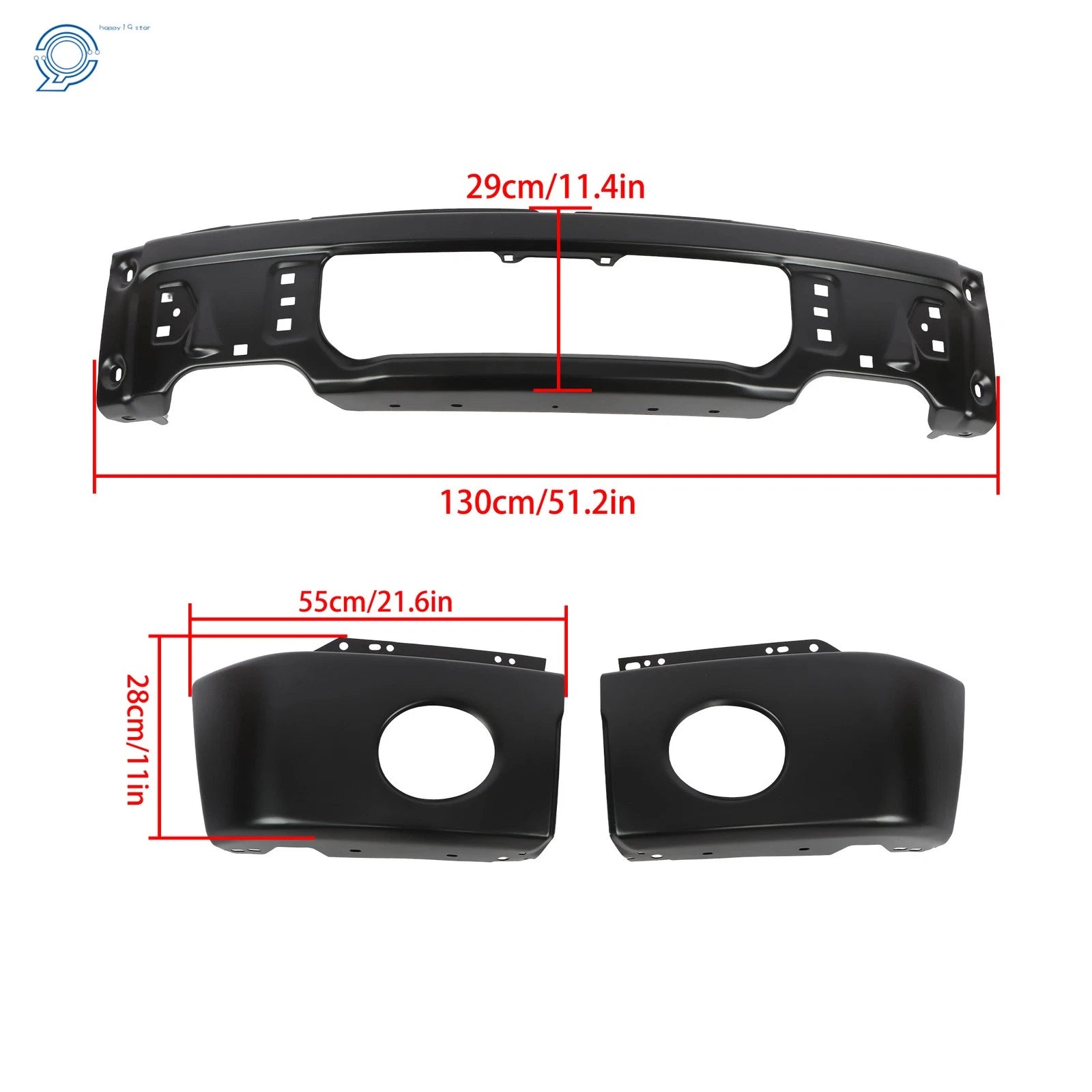 Front Bumper for Ford F150 (2009–2015) with Fog Light Hole, Black Steel