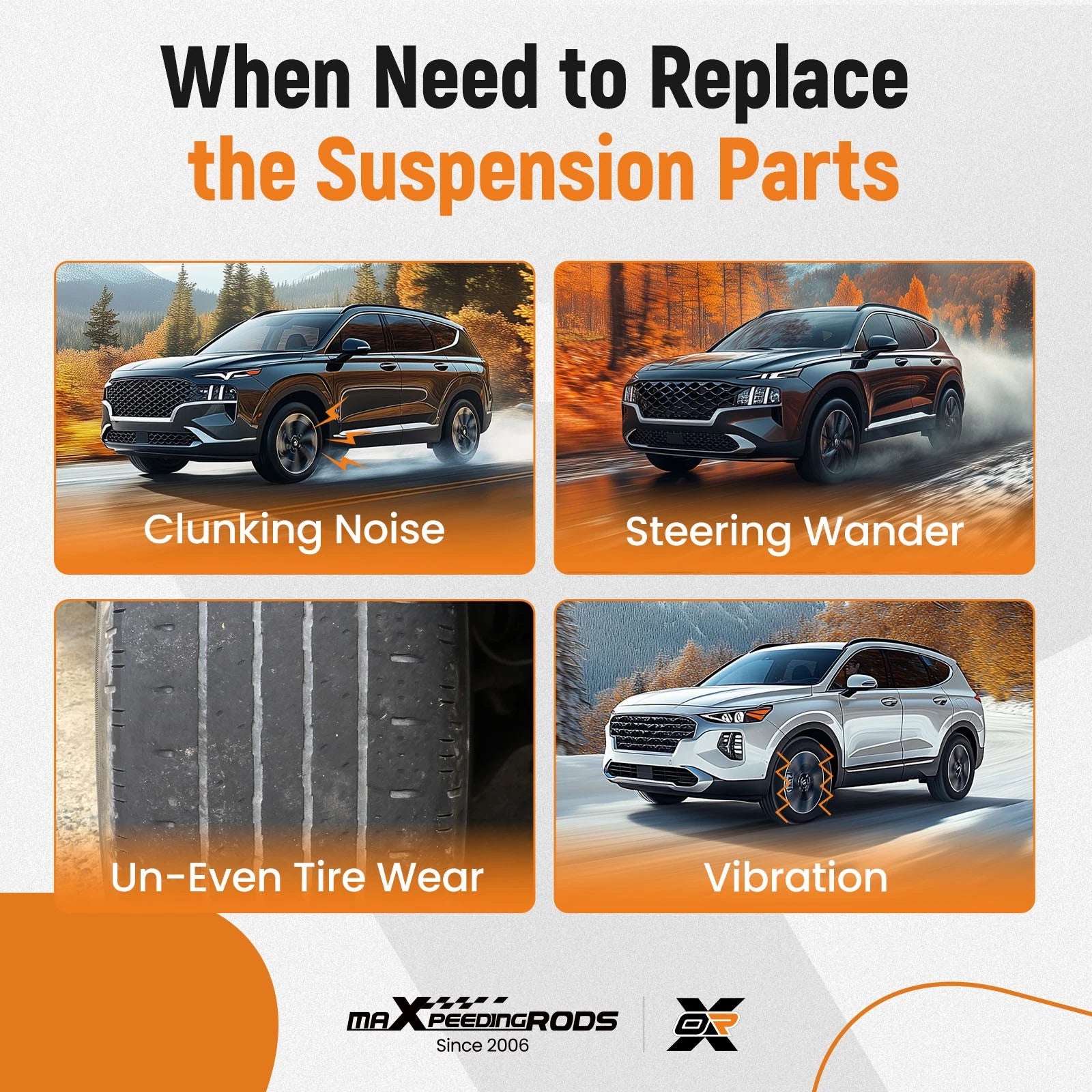 Set of 4 Suspension Front Struts, Control Arms, Tie Rods for Kia Sorento (2011–2013) 172712