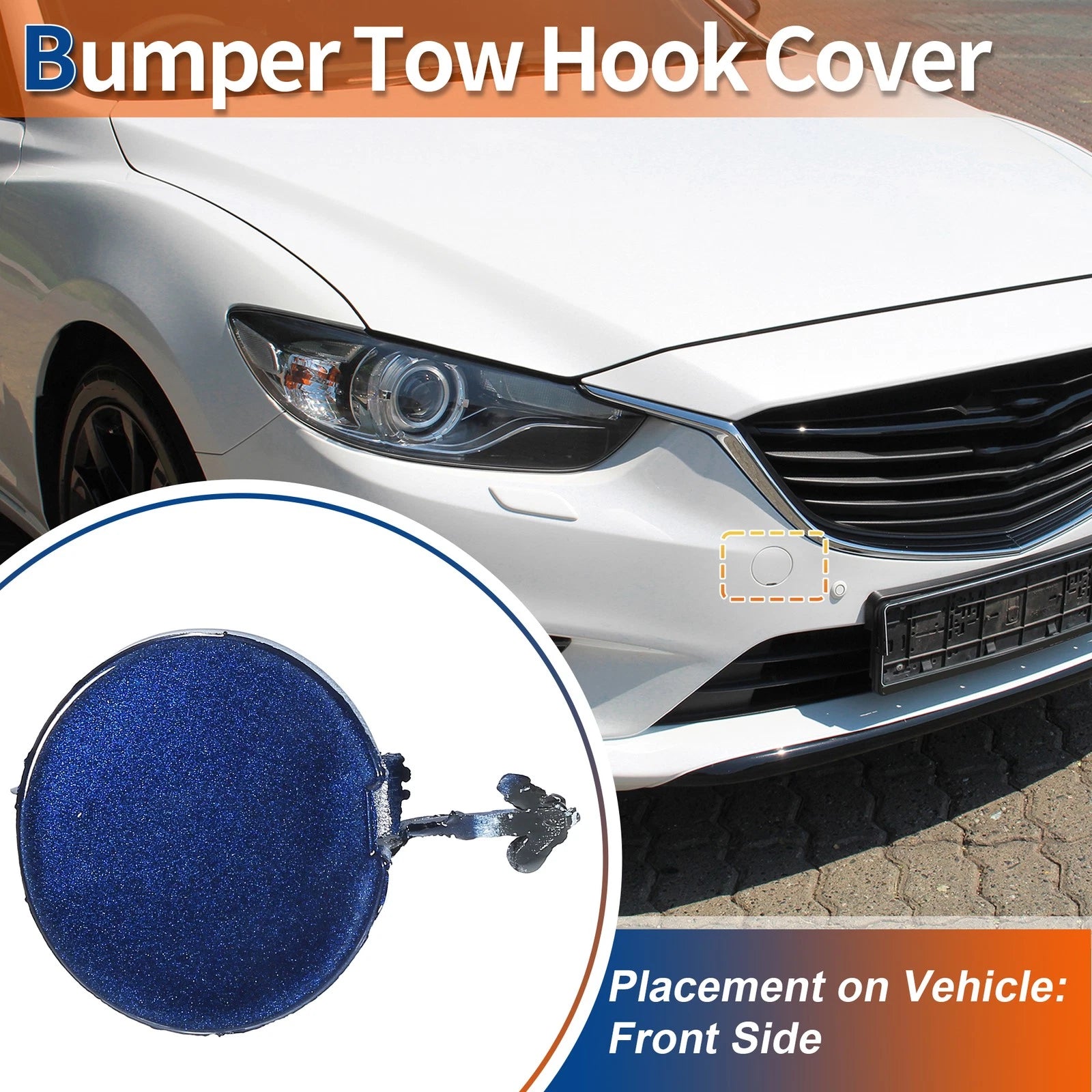 Front Left Tow Hook Cover for Mazda 6 (2003–2005) No.GJ6A50A11C Blue