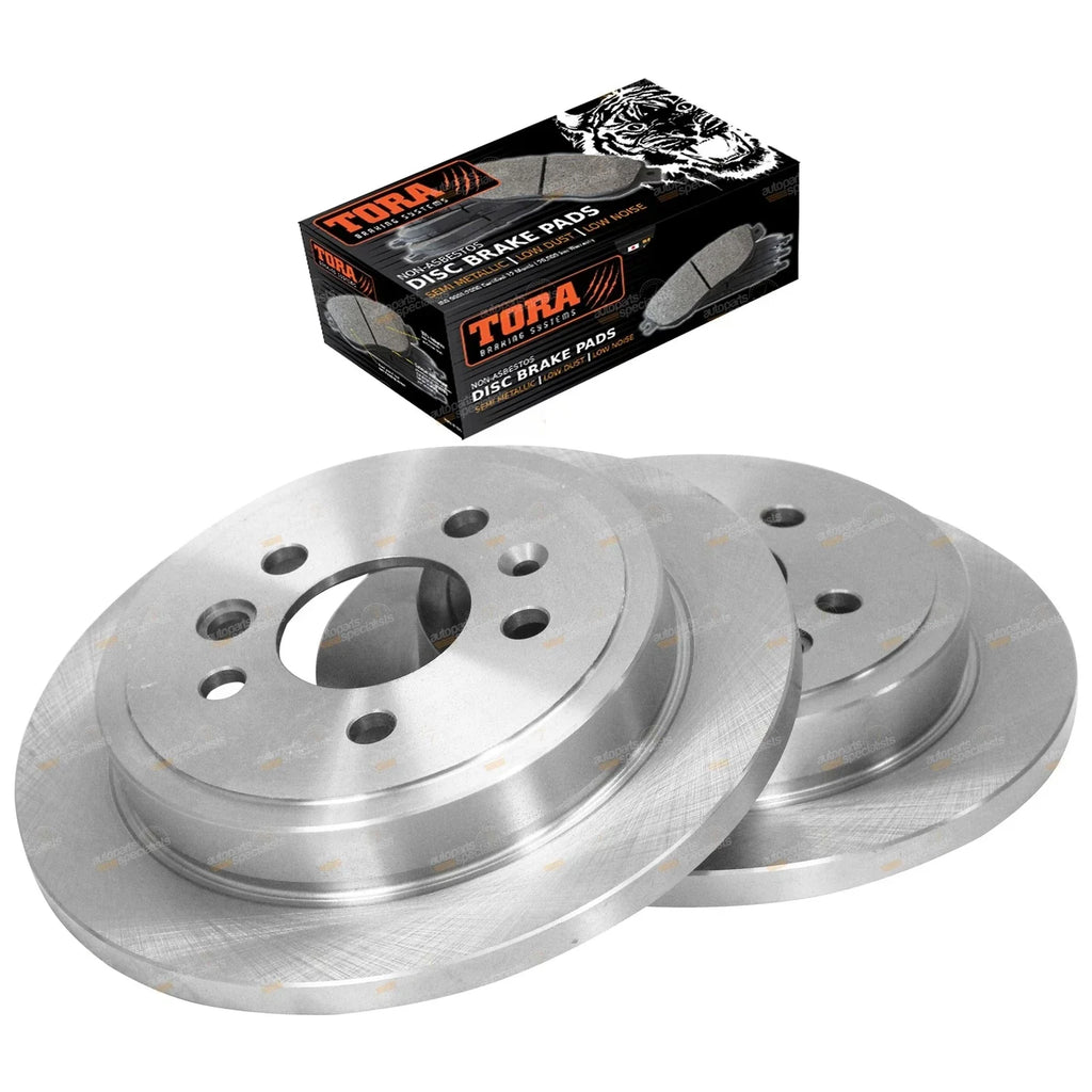 Rear Disc Rotors + Brake Pads for Ford Falcon AU Series 2+3 Fairlane (2000-2002)