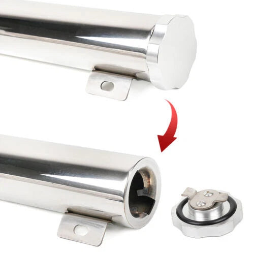 2" Polished Stainless Steel Radiator Coolant Overflow Tank
