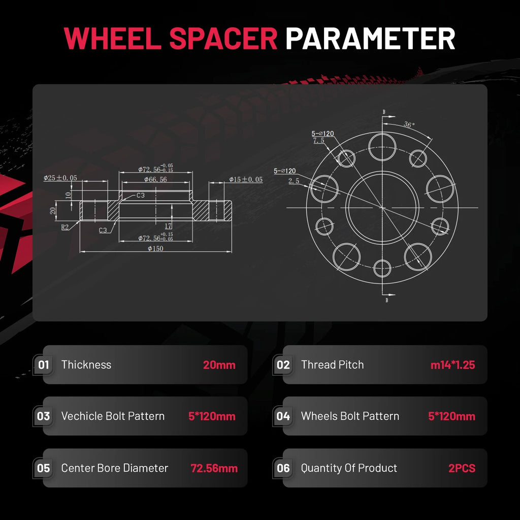 20mm Hubcentric Wheel Spacers for BMW 550i (2013-2016)