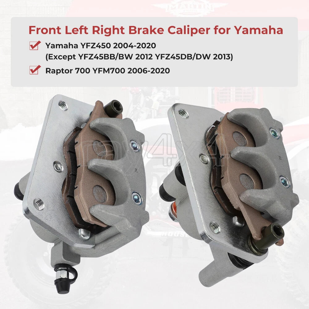 Front Brake Calipers & Pads for Yamaha YFZ450/YFZ450R (2004–2024)