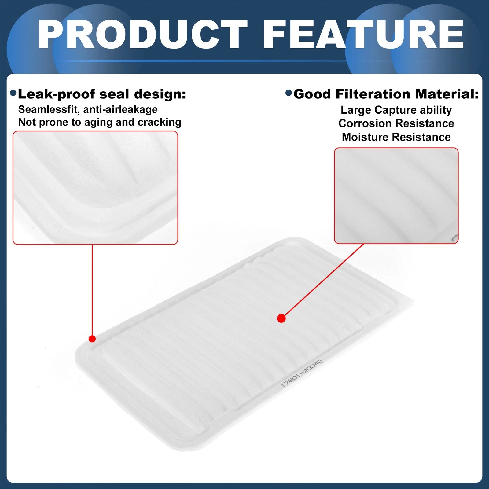 Engine Air Filter No. 17801YZZ01 for Toyota Camry 2.4L 3.0L (2002–2011)