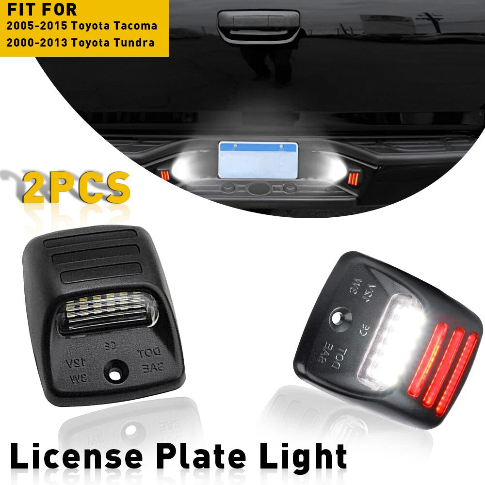 LED Rear Bumper License Plate Lights for Toyota Tacoma Tundra (2005–2015)