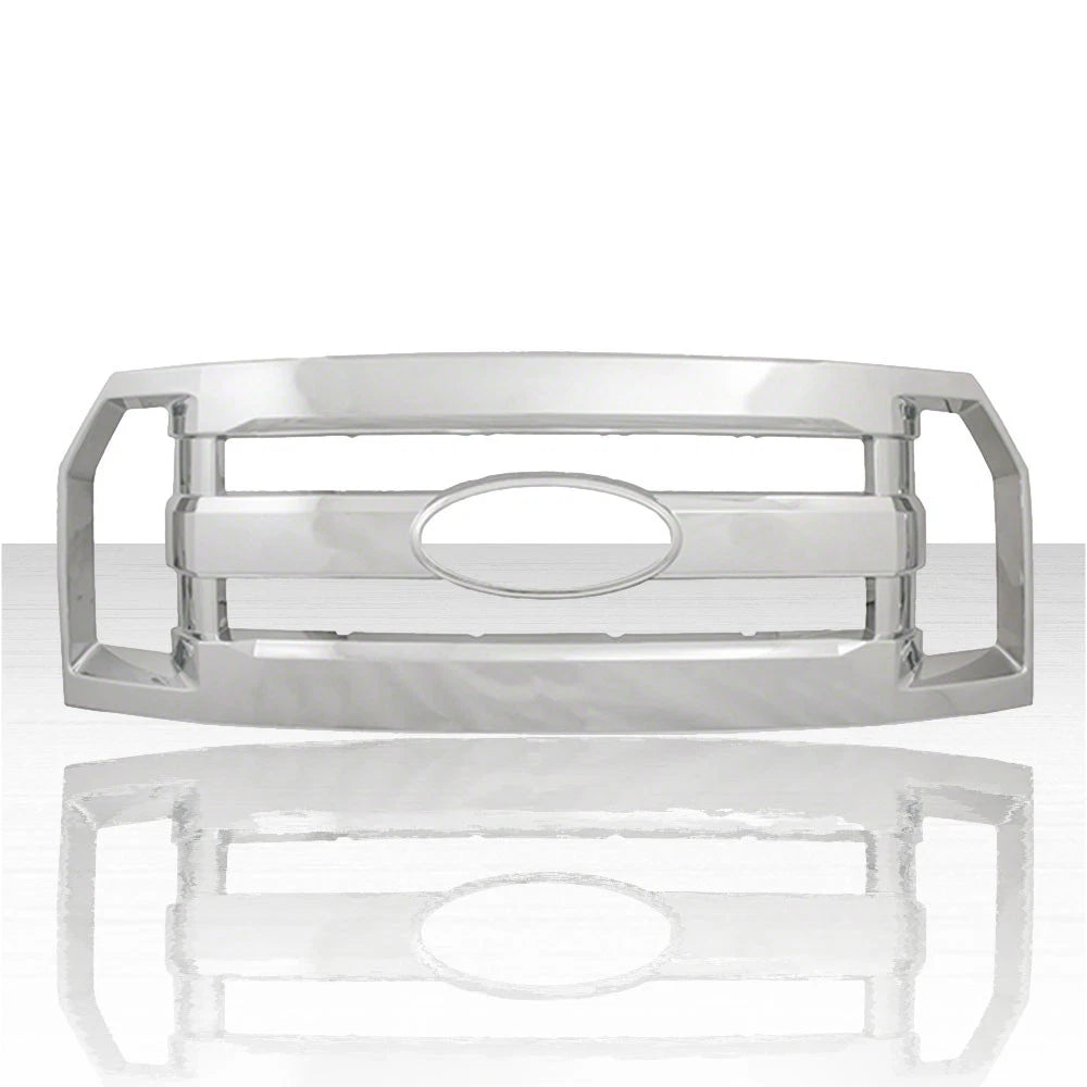 CHROME Snap On Grille Overlay Full Cover Insert For 2015-2017 Ford F150 XL