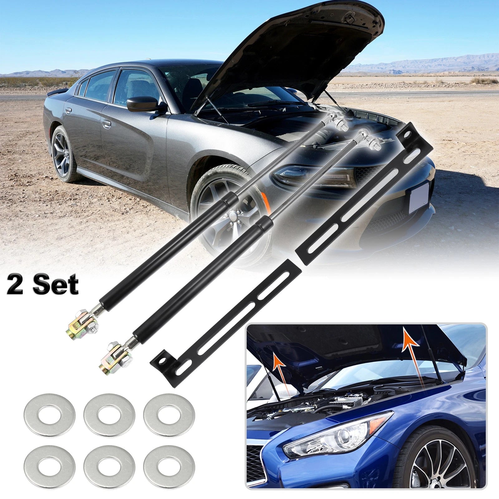 2X Front Hood Gas Lift Support Struts for Toyota GT86 (2012–2018)
