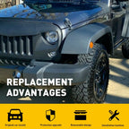 2 Locking Hood Catches for Jeep Wrangler JK (2007–2018)
