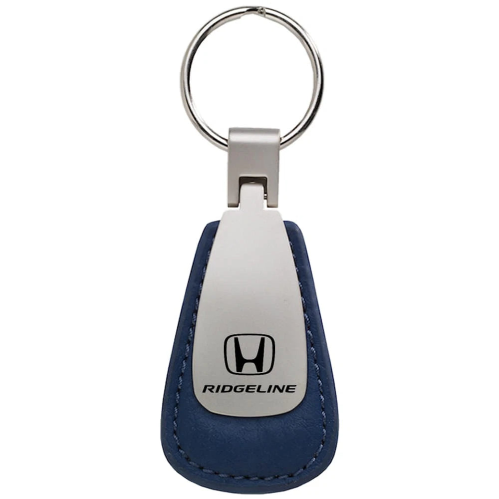 Blue Leather Teardrop Keychain - Officially Licensed for Honda Ridgeline