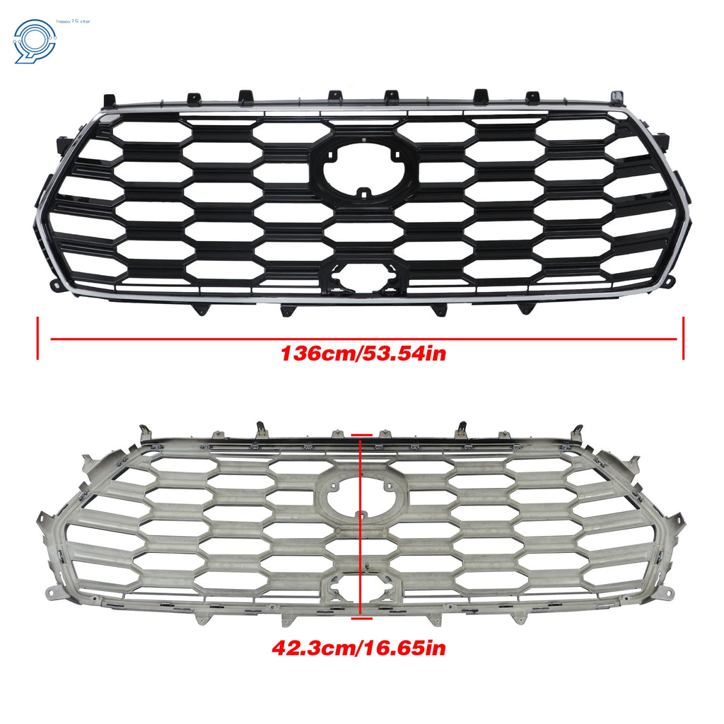 Plastic Black and Chrome Front Bumper Upper Grille for Toyota Sequoia (2023–2024)