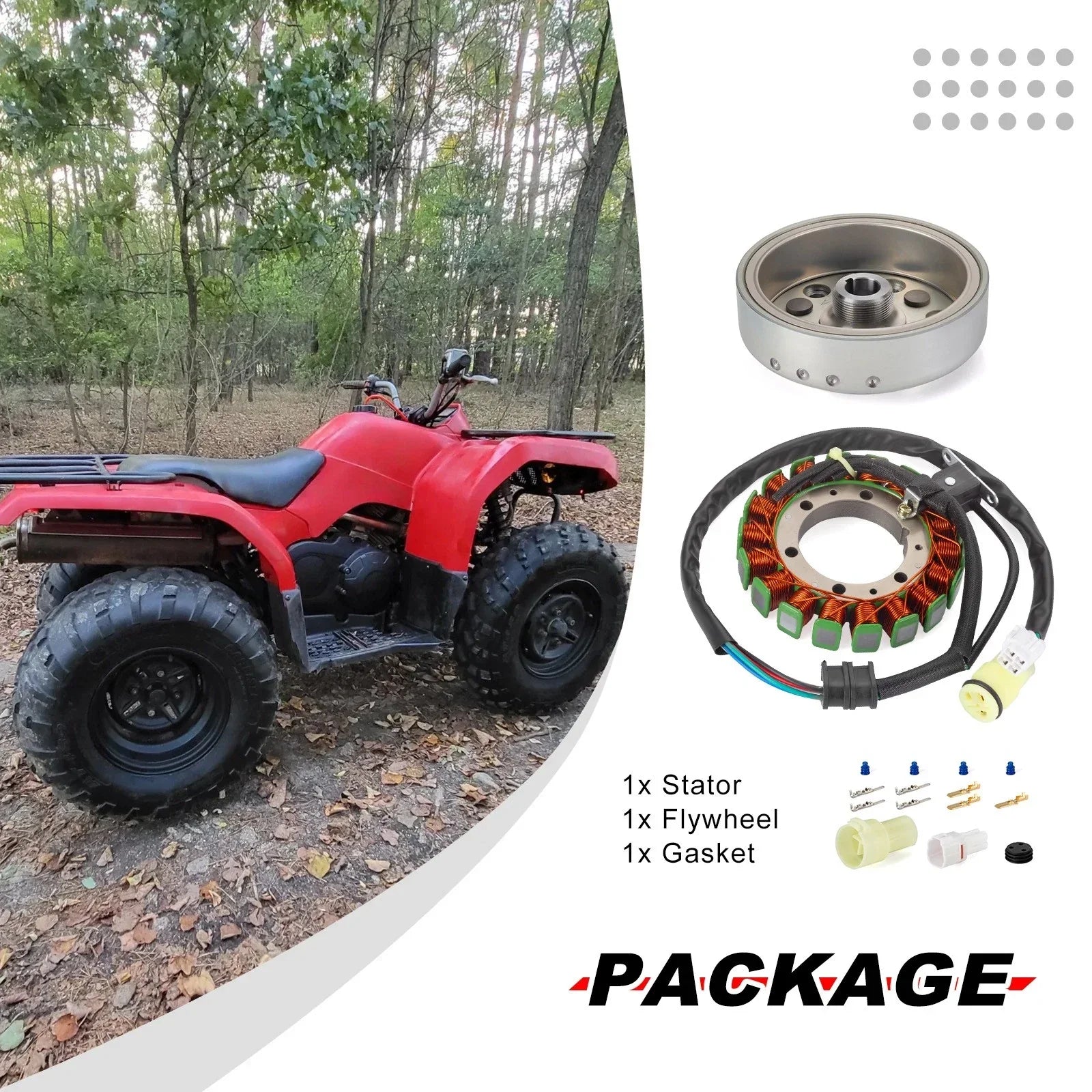 2 x Stator & Flywheel for Yamaha Grizzly 350 YFM350 (2007–2014)