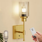 LED Wall Sconce for Rechargeable Battery Operation - Gold Finish