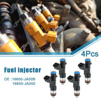 Set of 4 Fuel Injectors No. 16600-JA00B/16600-JA000 for Nissan X-Trail (2007–2013)