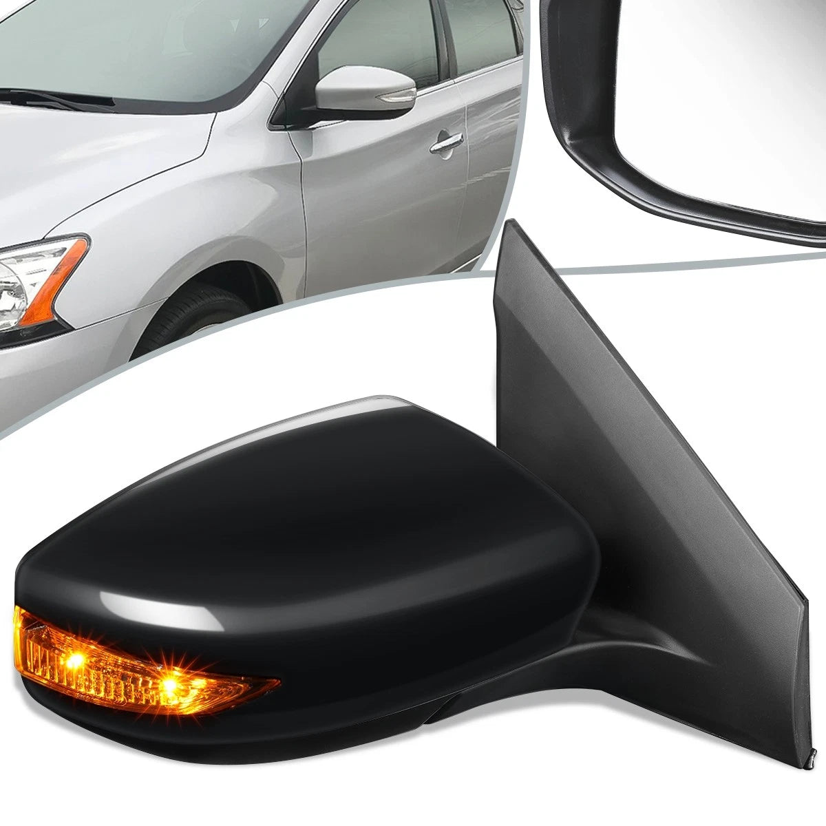 Power Heated Signal Door Mirror Right for Nissan Sentra (2013–2015) NI1321237