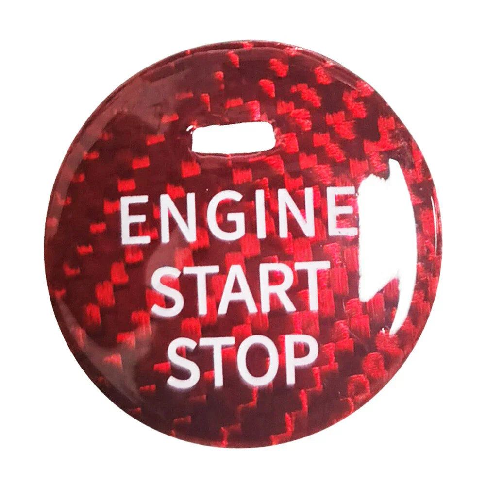 Carbon Fiber Red Start Stop Button Sticker for Mazda CX-3, CX-4, CX-5, CX-8, MX-5 (2016-2023)