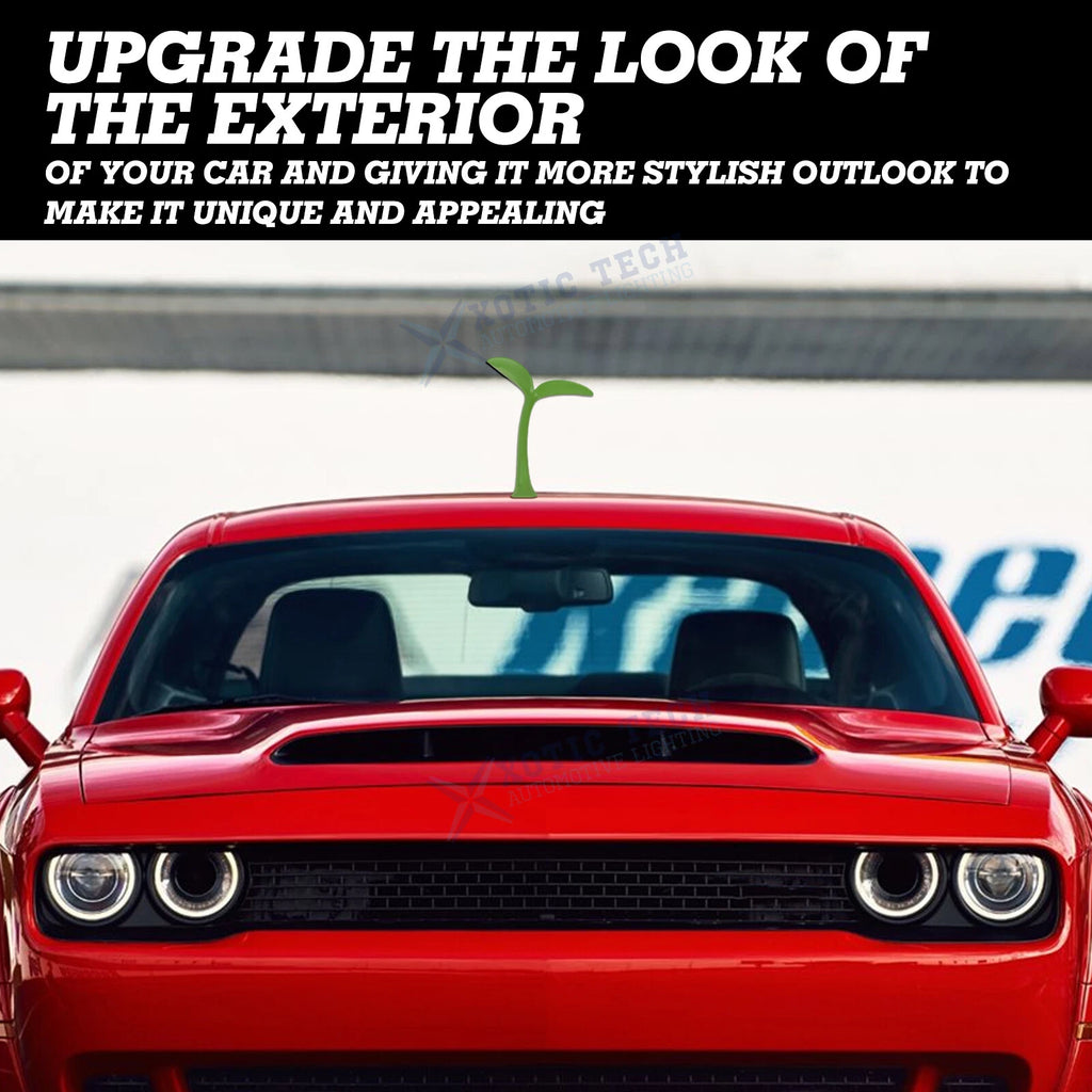 Green Sapling Racing-Style Roof Stickers for Car (Front Rear Bumper)