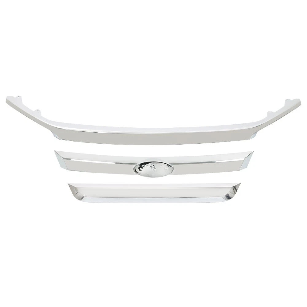 Set of 3 Chrome Front Upper Grille Molding Trim for Ford Fusion (2010–2012)