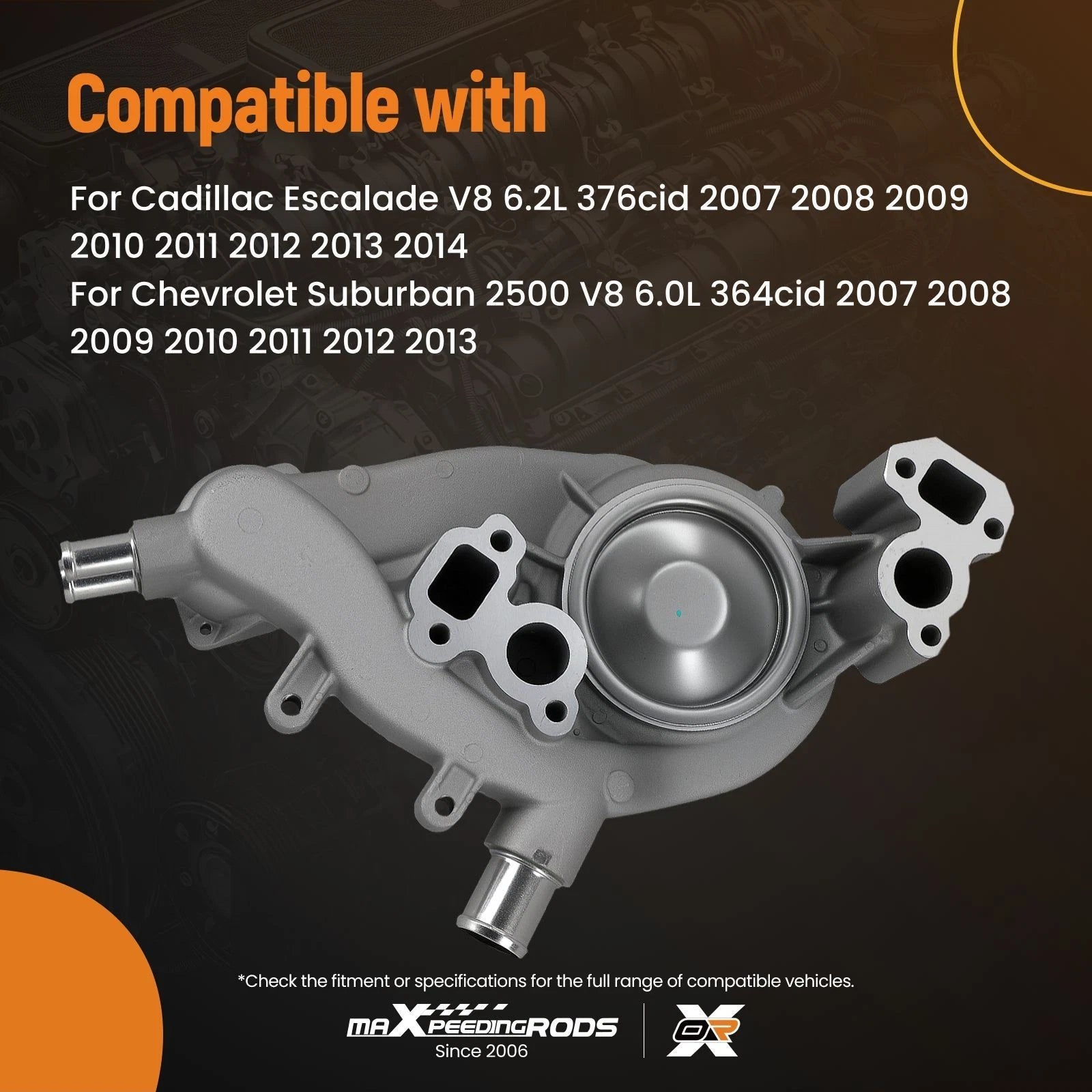 Water Pump for Chevy Suburban GMC Cadillac Escalade (2000-2023)
