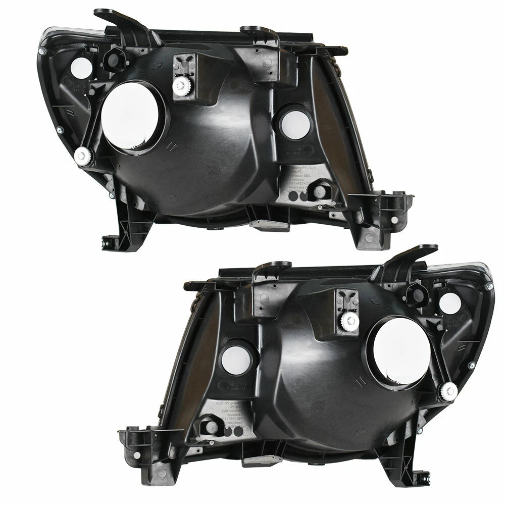 Headlight Front Pair for Toyota Tacoma (2005–2011) Halogen Left+Right Black