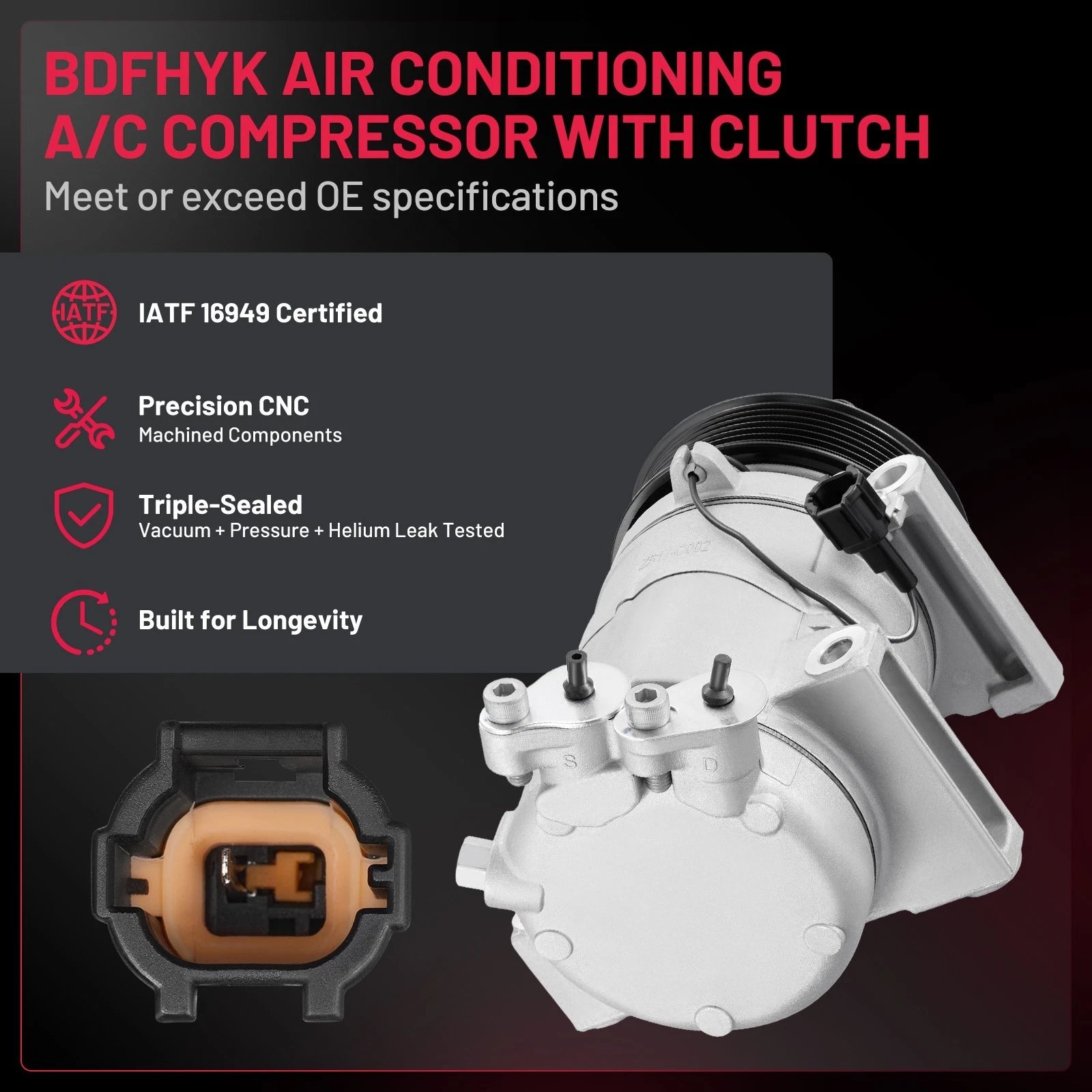 AC Compressor for Nissan Pathfinder (2008–2012), NV3500 (2012–2021)
