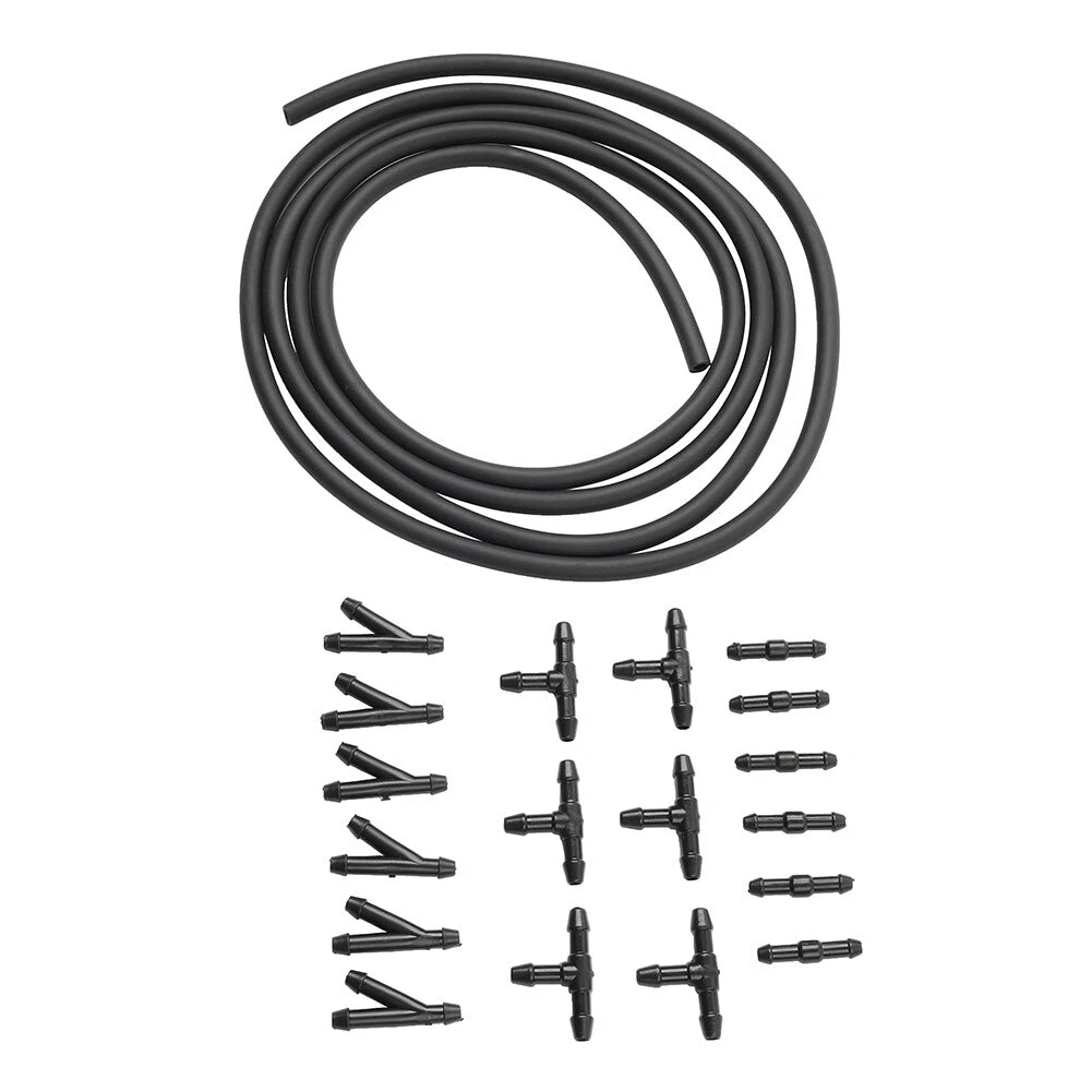 2M Windshield Washer Fluid Hose Kit with Connector for Universal Fit