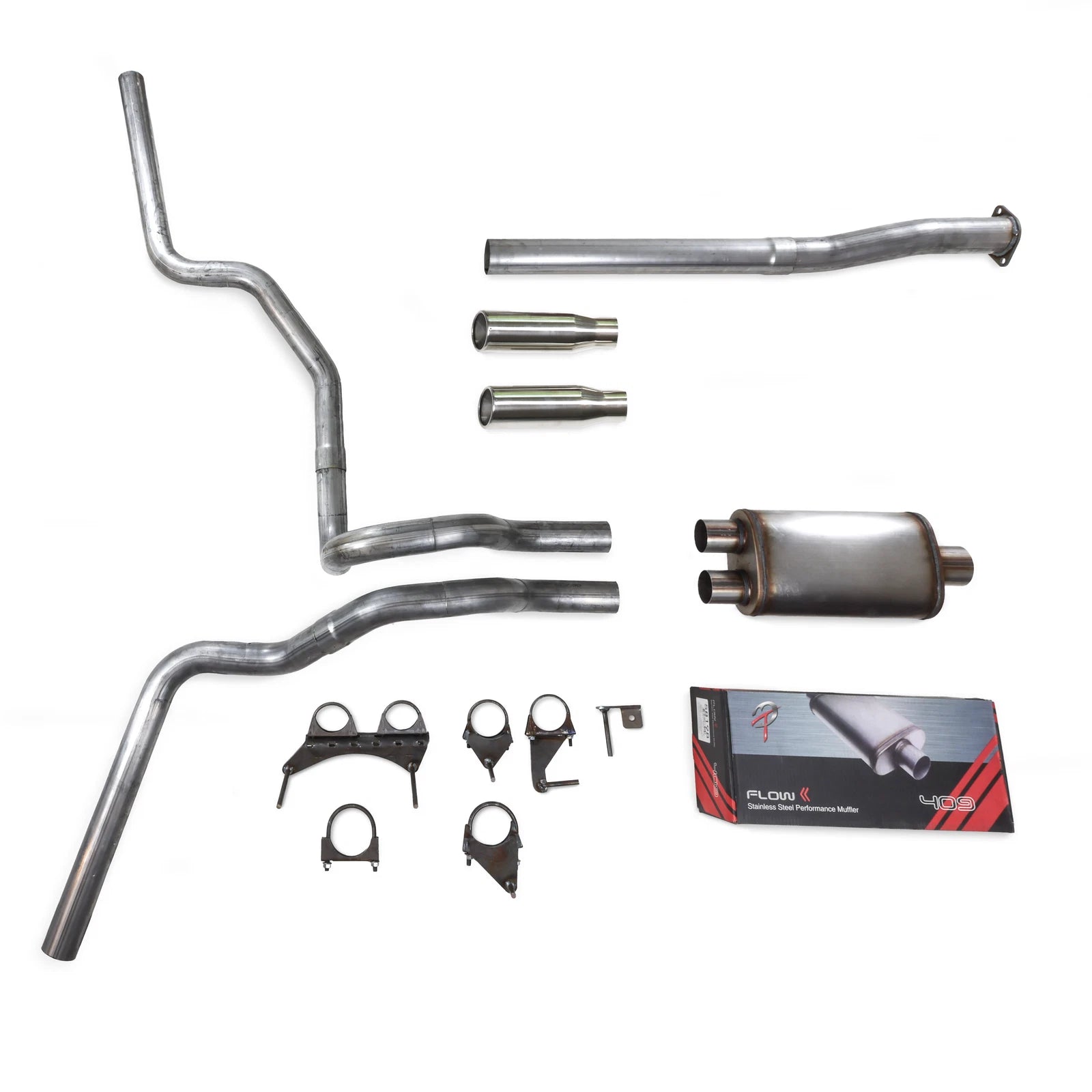 Dual Exhaust Kit for Toyota Tacoma (2016–2023) 2.5" FlowII Stainless Roll Tip