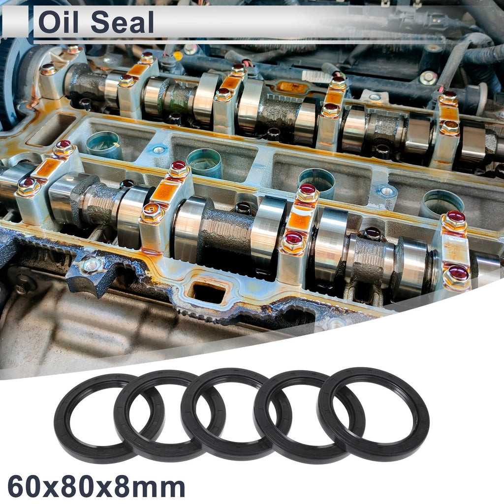 Set of 5 Oil Seal Rotary Shaft Seal NBR Rubber 60x80x8mm