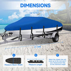 Heavy Duty Boat Cover for V-Hull Bass Runabout (17FT-19FT) Waterproof