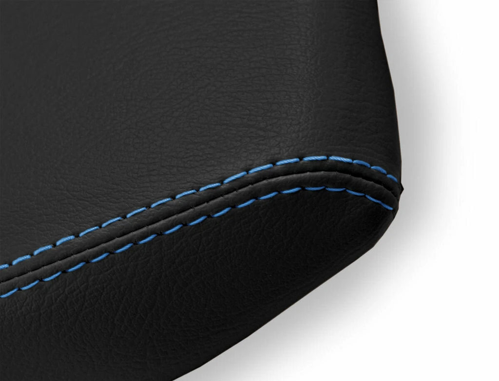 Leather Console Lid Armrest Cover for Volkswagen Atlas (2018–2021) Blue Stitch