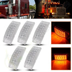 5x 6" Clear Lens Amber LED Side Marker Turn Signal for Truck Trailer