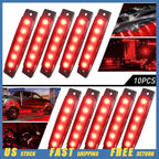 10x 3.8" Smoked Red LED Clearance Side Marker Lights for Trailer Truck RV