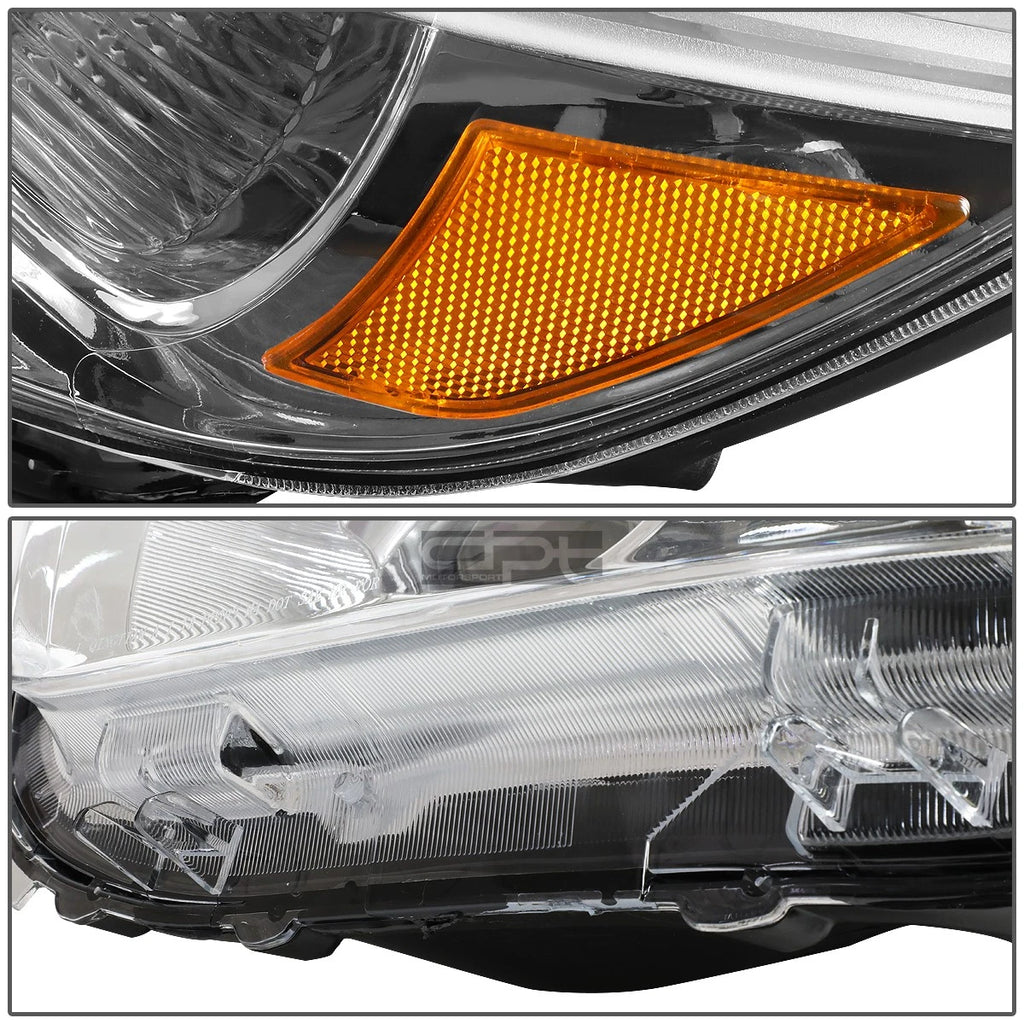 Pair Chrome Amber Signal Headlight Lamps for Toyota Highlander (2008–2010)