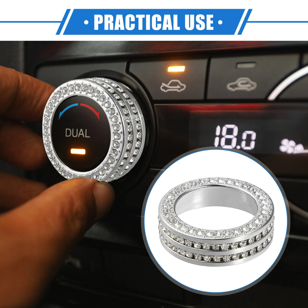 3 Pcs AC Climate Control Knob Ring for Honda Accord (2018–2022) Silver