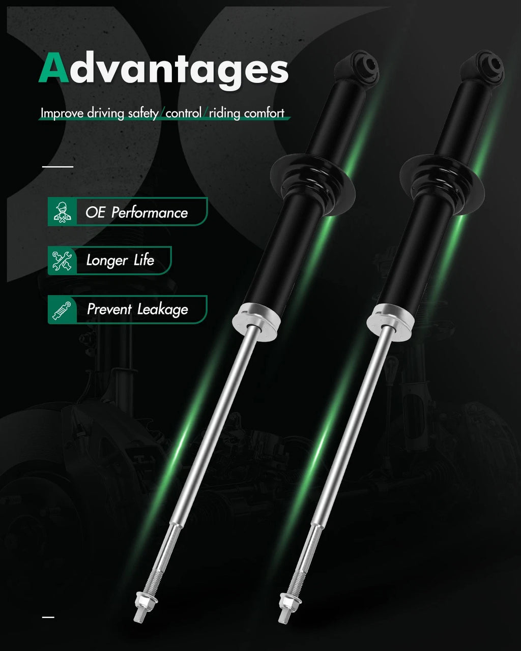 Rear Pair Shocks Struts for Dodge Journey (2009–2010) 2.4L 3.5L V6