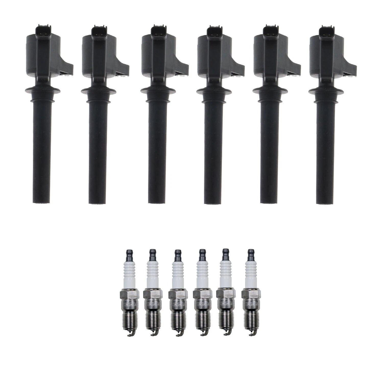 Set of 6 Ignition Coils & Spark Plugs for Mazda 3 3.0 V6 (2004–2009)
