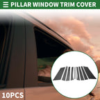 10pcs Door Pillar Window Trim for Buick Enclave (2007–2014) Black Carbon Fiber