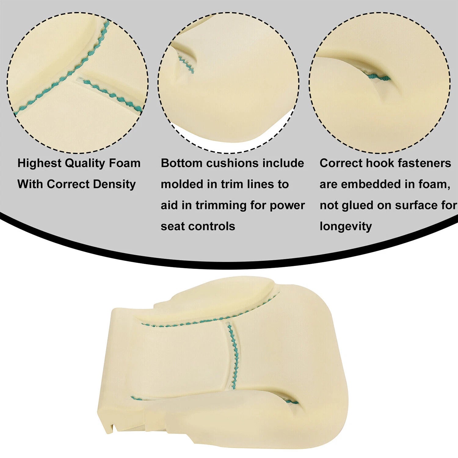 Set of 2 Seat Foam Cushion Pads for Corvette C5 (1997-2004)