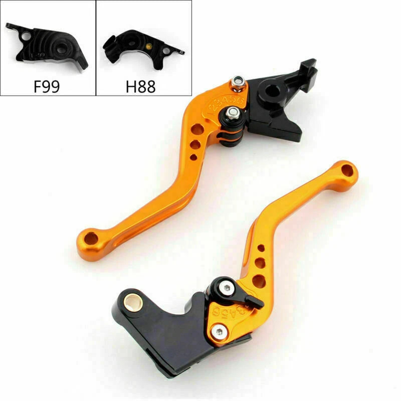 Short Brake Clutch Levers for Kawasaki ZZR/ZX1400 SE (2016–2017) Gold T9