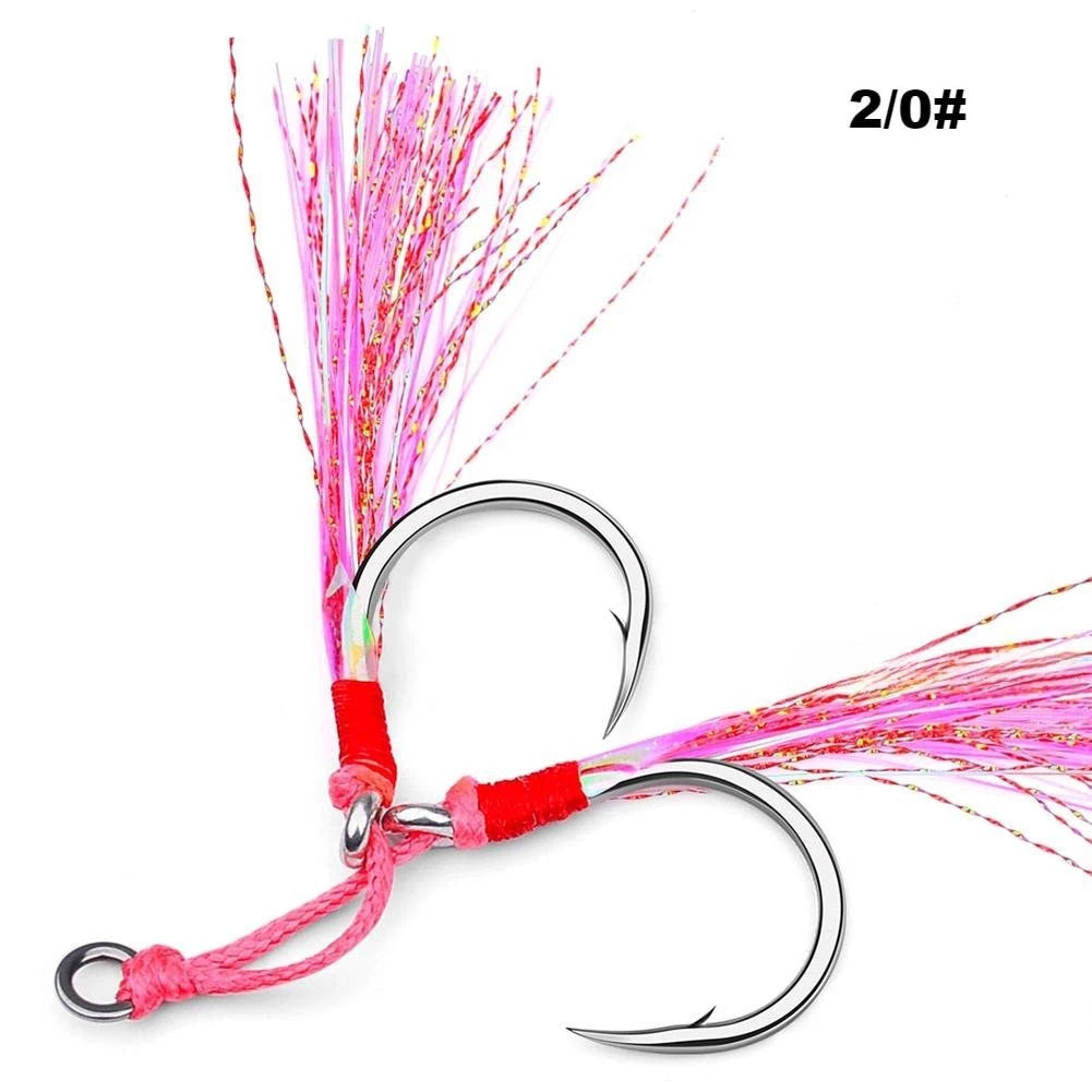 Dual Hook Fishing Lures with Hairtail Skin and Enhanced Hooks for All Models