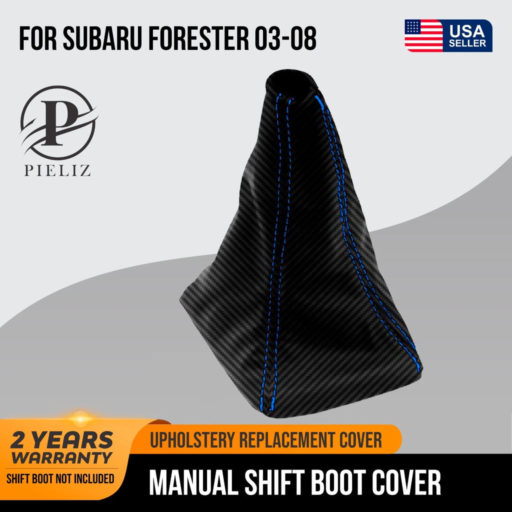 Manual Shift Boot Cover for Subaru Forester (2003–2008) - Blue Stitch