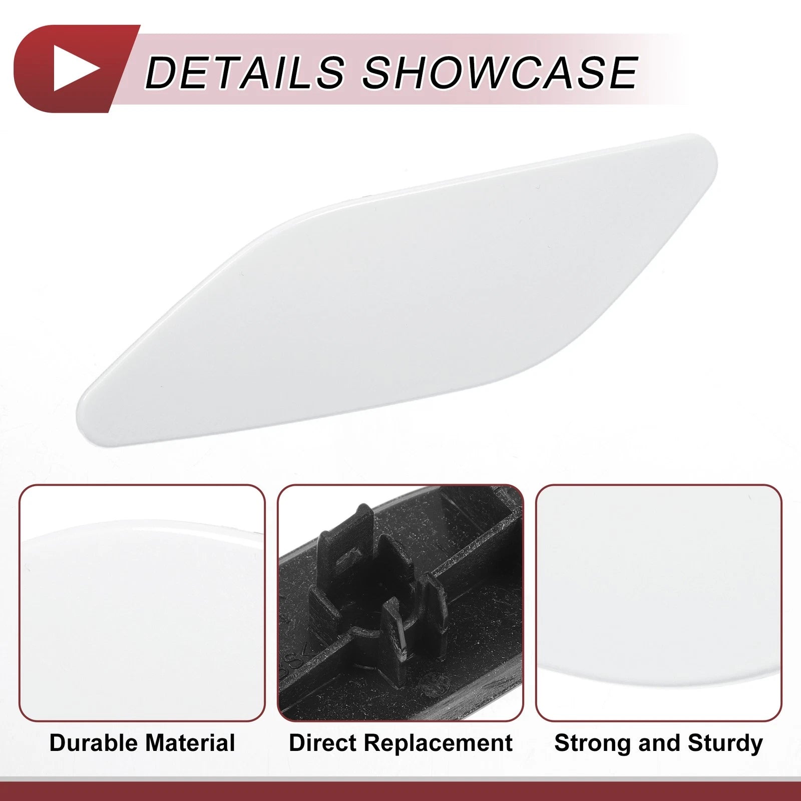 Front Left Washer Nozzle Cover Cap for Lexus ES300h (2019–2022) White