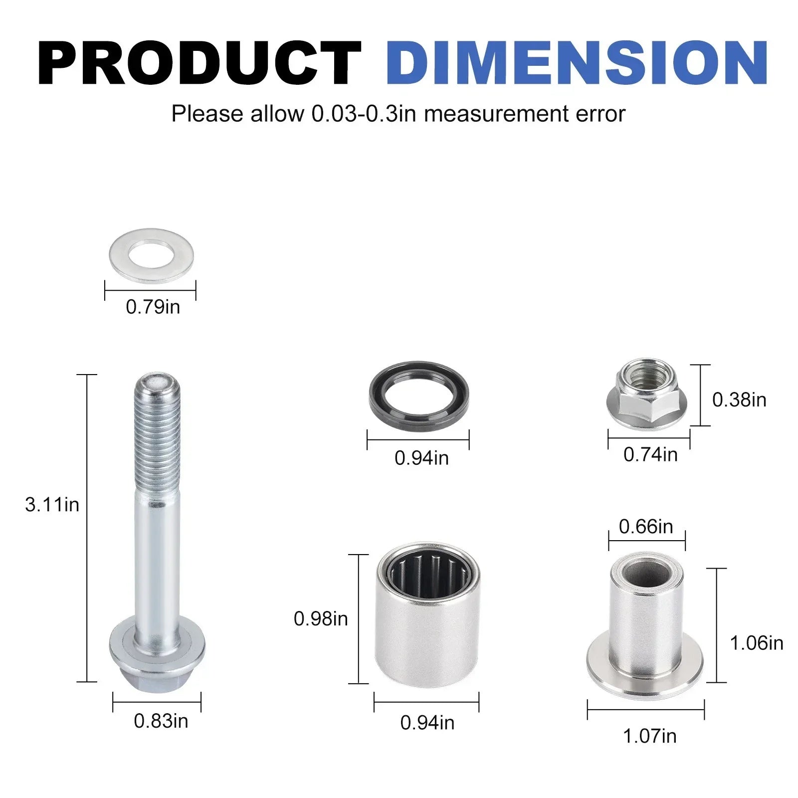 2 x Front Upper A-Arm Bushing & Bolt for Suzuki Quadsport Z400 LTZ400 (2003–2008)
