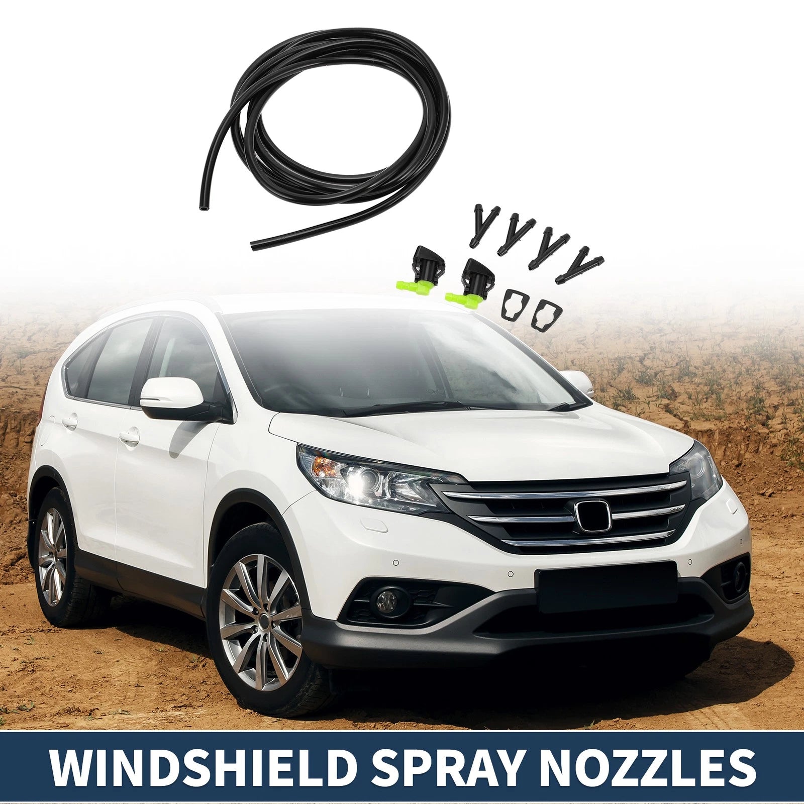 Set of 2 Front Windshield Washer Nozzles for Ford Edge (2007–2011)