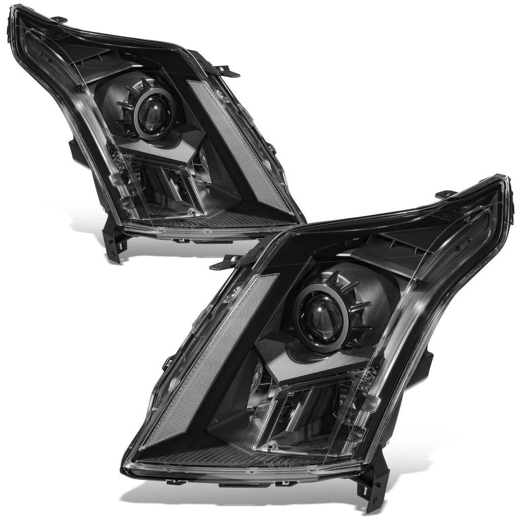 Projector Headlights for Cadillac SRX (2010–2016) - Black Housing, Clear Lens
