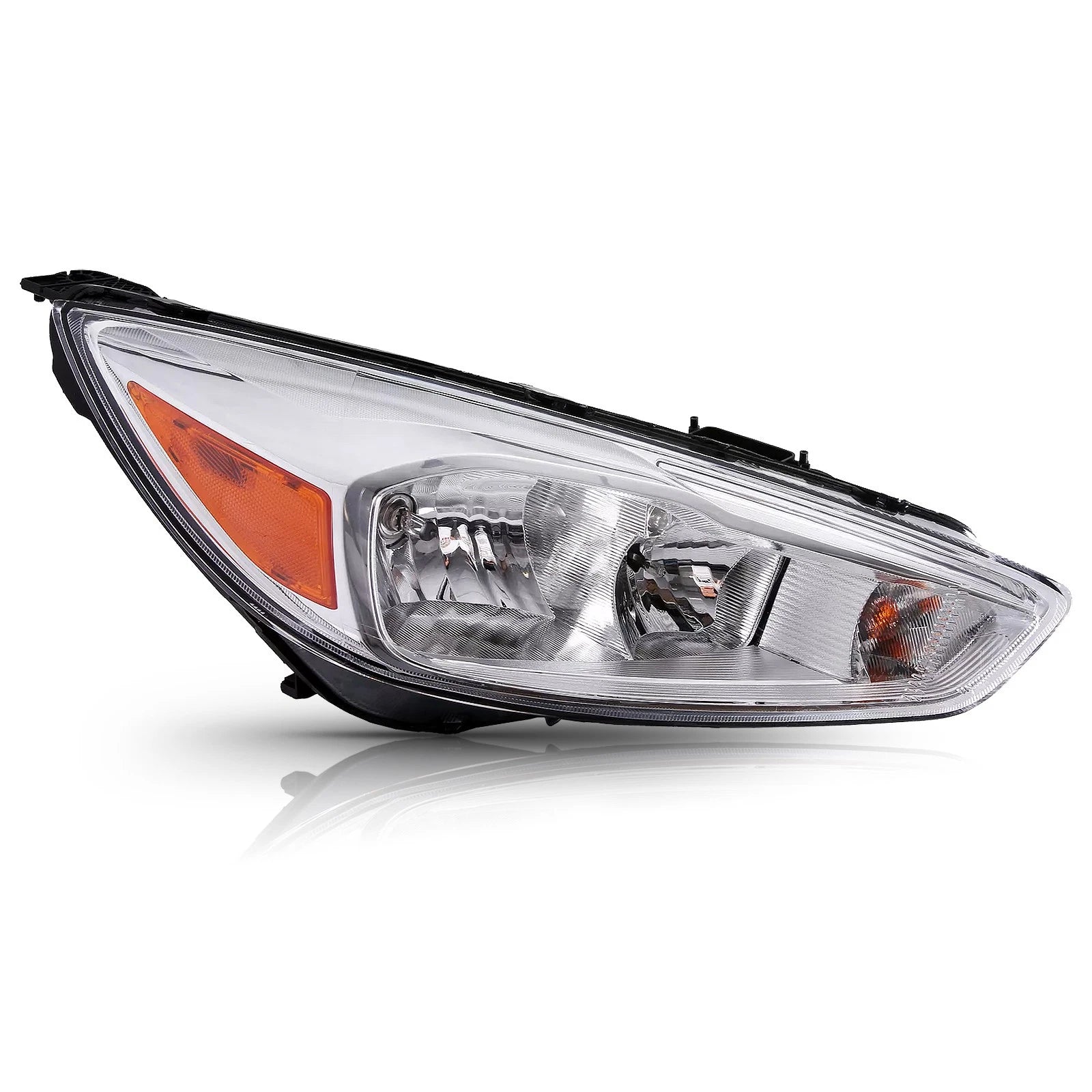 Set of 2 Halogen Headlights with LED DRL Chrome for Ford Focus (2015–2018)